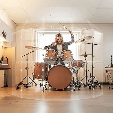 10-Panel Drum Shield Kit with Clear Acrylic Panels and Adjustable Angles