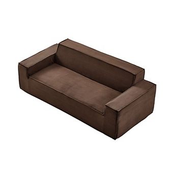 3-Seater Sofa with Corduroy Fabric and High-Density Foam