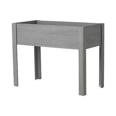 Wooden Planter Box for Flowers, Herbs, Vegetables on Patio or Balcony