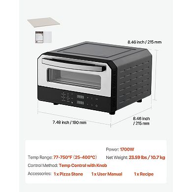 Electric Pizza Oven for Quick Crispy Pizza, Bread, and Roasted Veggies