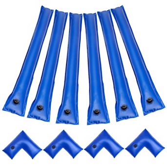 6-Pack Pool Cover Water Bags Kit Edge Bags with 4 Corner Tubes PVC