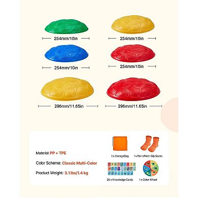 6-Piece Kids Sensory Stepping Stone Set with Non-Slip Turtle Designs