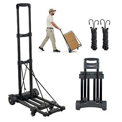 Compact Foldable Hand Truck, Expandable Dolly Cart for Moving Boxes and Cargo