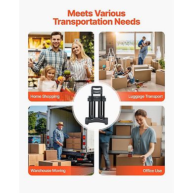 Compact Foldable Hand Truck, Expandable Dolly Cart for Moving Boxes and Cargo