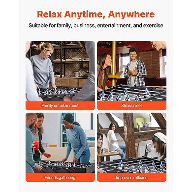 Foosball Table with 22 Players, Cup Holder, and Adjustable Legs