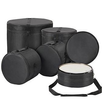 5 pc Drum Bag Set with Padded Protection and Detachable Shoulder Strap