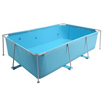 Above-Ground Backyard Pool Heavy-Duty Steel Frame PVC Construction