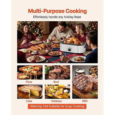 22-Quart Electric Roaster Oven with Adjustable Temperature and Keep Warm
