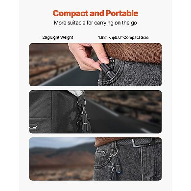 Compact Keychain Flashlight with High and Low Modes, Micro USB Charging