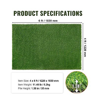 Artificial Grass Turf with Soft Fibers and Rubber Backing