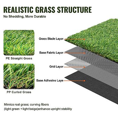 Artificial Grass Turf with Soft Fibers and Rubber Backing