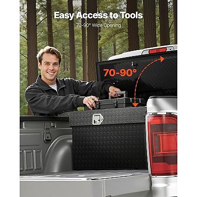 Aluminum Truck Bed Storage Tool Box with Lock for Tools and Roadside Gear