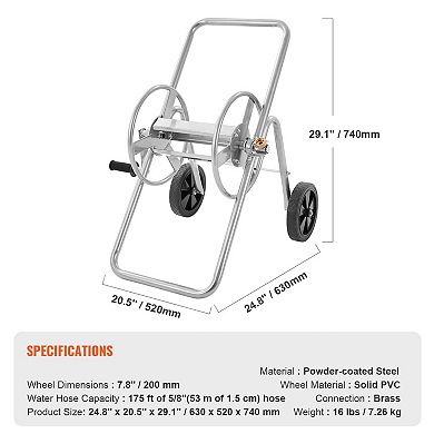 Garden Hose Reel Cart for Yard, Patio, and Car Washing