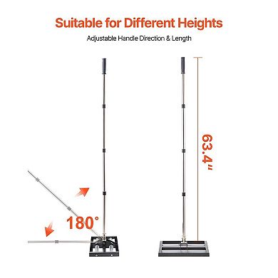 Garden and Lawn Leveling Rake with Aluminum Rollers and Adjustable Handle
