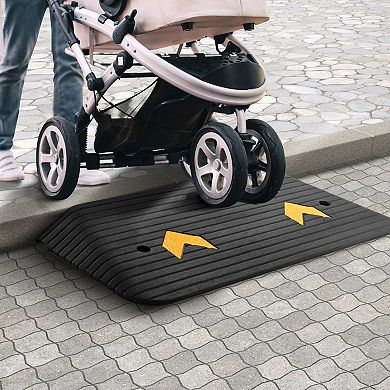 Entryway Ramp with Rubber Non-Slip Surface, Supports Mobility Devices and Scooters