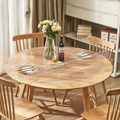 PVC Round Table Protector for Dining Table, Desk, Kitchen Table, or TV Cabinet