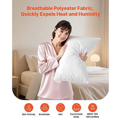 Standard Pillow Protectors 4-Pack with Waterproof Lining and Full Zippered Encasement
