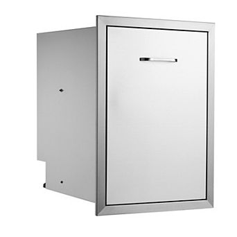 Stainless Steel Pull-Out Trash Drawer with Brushed Finish for Easy Cleaning