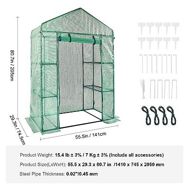 Indoor Outdoor Greenhouse with Ventilation, Roll-Up Door, Metal Frame