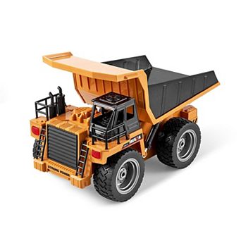 9-Channel Remote Control Dump Truck, Metal Cabin and Bed, Strong 4WD Construction Toy