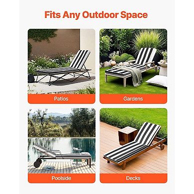 2-Piece Outdoor Lounge Chair Cushion Set Foam Seat and Back Cushions