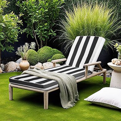 2-Piece Outdoor Lounge Chair Cushion Set Foam Seat and Back Cushions