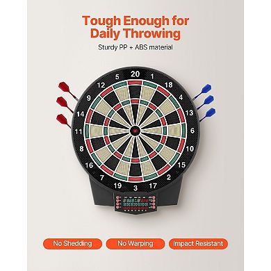 Electronic Dartboard with Soft Tips, 320+ Game Combinations, and LCD Screen