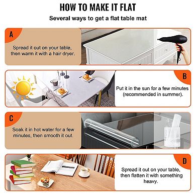 PVC Table Protector for Dining Table, Desk, and TV Cabinet Surfaces