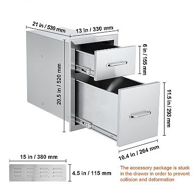 2-Tier Stainless Steel Kitchen Drawer Organizer for Utensils and Dishes