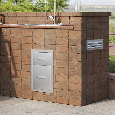 2-Tier Stainless Steel Kitchen Drawer Organizer for Utensils and Dishes