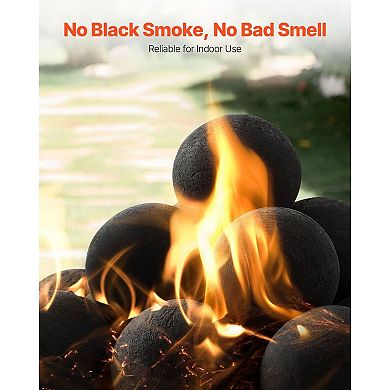 15-Piece Ceramic Fireballs for Fire Pits, Patios, or Indoor Fireplaces