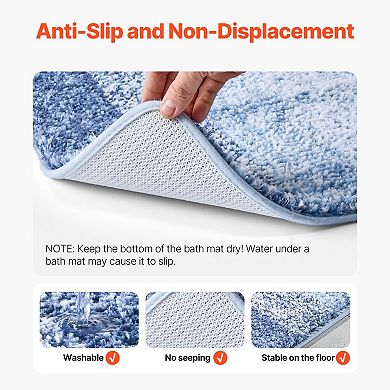 Soft Microfiber Bath Rug for Bathroom Floor, Absorbent Mat