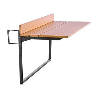 Folding Balcony Railing Table with Adjustable Height, Two-Tone Outdoor Tabletop