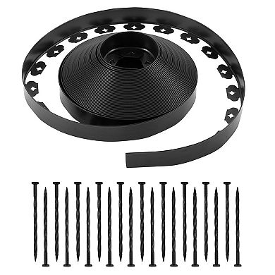 Plastic Garden Edging Roll with 120 Spikes for Lawns and Flower Beds