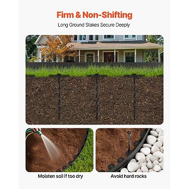 Plastic Garden Edging Roll with 120 Spikes for Lawns and Flower Beds