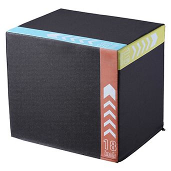3-Position Soft Plyometric Jump Box, Cotton-Filled Exercise Box for Strength Training