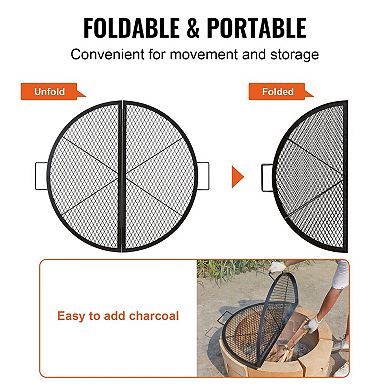 Foldable Fire Pit Cooking Grate for Campfire and Outdoor Grilling