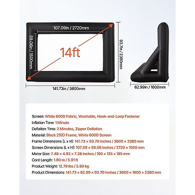 Portable Inflatable Projector Screen with Wide Viewing Angle for Parties and Camping