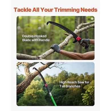 Adjustable Pole Saw and Tree Pruner Kit for High Branches with Carrying Bag