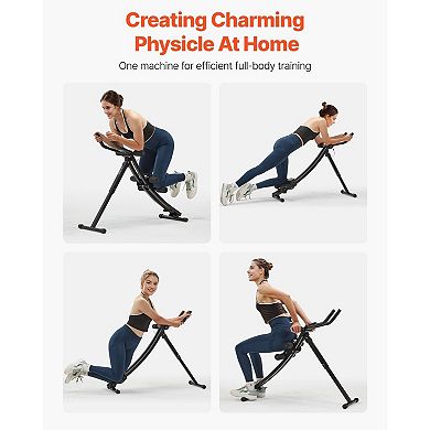 Ab Workout Machine for Home with 4 Intensity Levels and Smooth Rollers