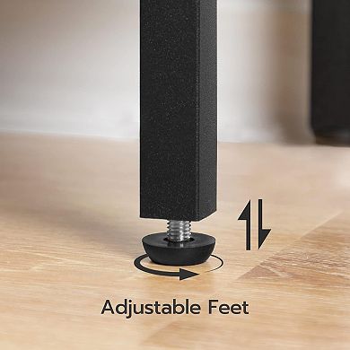 Narrow Console Table with Double Shelves, Wood-Look Top and Metal Frame, Slim Sofa or Entryway Table