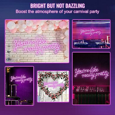 Flexible Silicone LED Neon Sign “You’re Like Really Pretty” with Remote Control