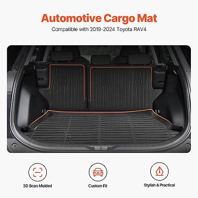 Full Coverage Car Cargo and Backrest Mat TPE Tool-Free Install Interior Guard