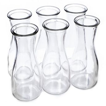 6 Pack Glass Beverage Carafe for Water, Juice, Mimosas and Brunch Service
