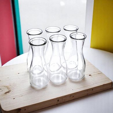 6 Pack Glass Beverage Carafe for Water, Juice, Mimosas and Brunch Service