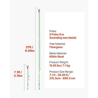 Extendable Pole Saw and Tree Pruner with Dual Blades and Pruning Scissors