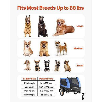 Dog Bike Carrier with Spacious Cabin, Built-In Leash, and Rear Reflector
