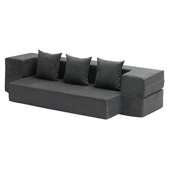 Multi-Functional Folding Sofa Bed for Sitting, Lounging, or Sleeping