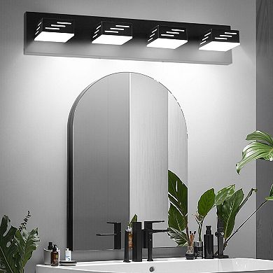 4-Light LED Bathroom Vanity Fixture with Adjustable Rotating Lamp Heads