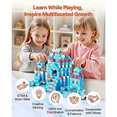 150 Magnetic Blocks for Kids, Creative STEM Building Set with Storage Bag Included